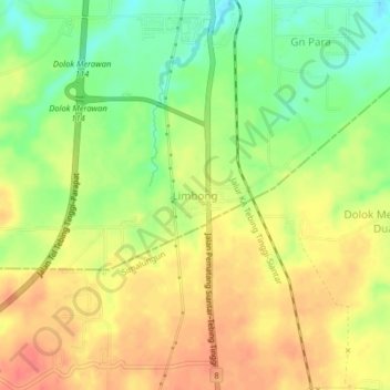Limbong topographic map, elevation, terrain