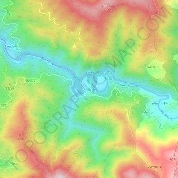 Janarde topographic map, elevation, terrain