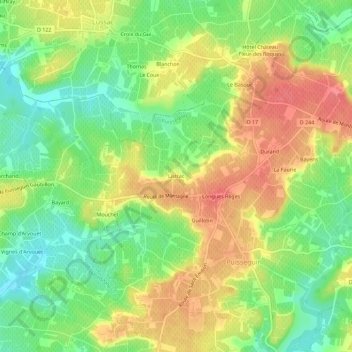 Listrac topographic map, elevation, terrain