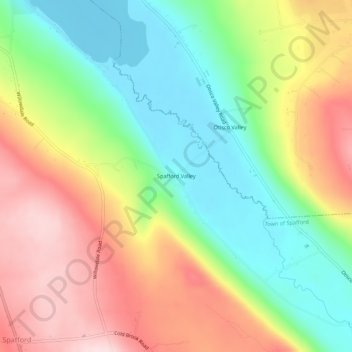 Spafford Valley topographic map, elevation, terrain