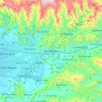 San Mateo topographic map, elevation, terrain