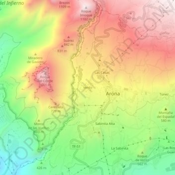 Vento topographic map, elevation, terrain