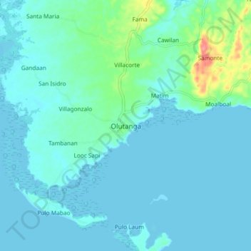 Olutanga topographic map, elevation, terrain