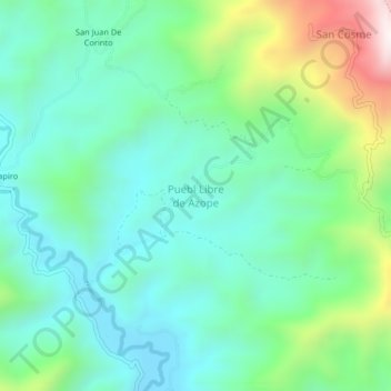 Puebl Libre de Azope topographic map, elevation, terrain