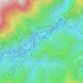 Breitengries topographic map, elevation, terrain