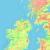 Irlanda do Norte topographic map, elevation, terrain