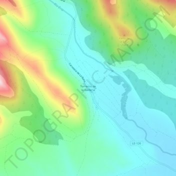 Torneros de la Valdería topographic map, elevation, terrain
