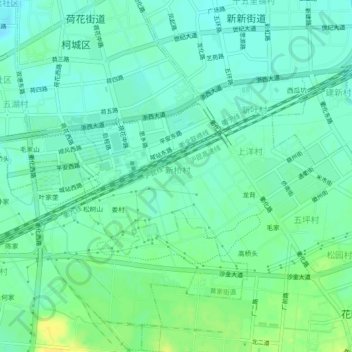 三沟桥 topographic map, elevation, terrain