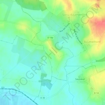 Rochefort topographic map, elevation, terrain