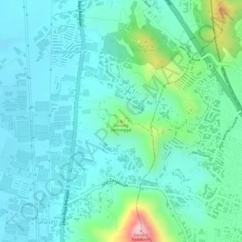 Gunung Jatinunggal topographic map, elevation, terrain