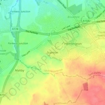 Stainton topographic map, elevation, terrain