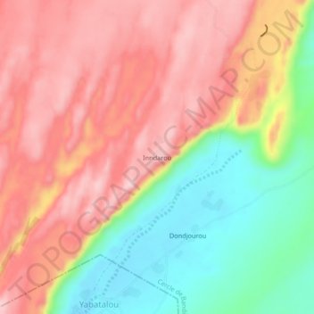 Inndarou topographic map, elevation, terrain