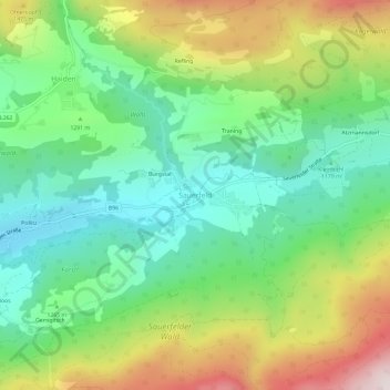 Sauerfeld topographic map, elevation, terrain