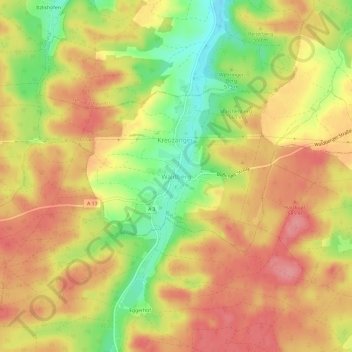 Waldberg topographic map, elevation, terrain