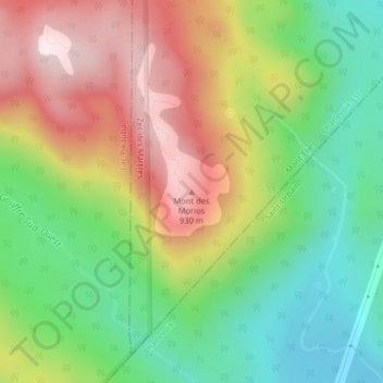 Mont des Morios topographic map, elevation, terrain