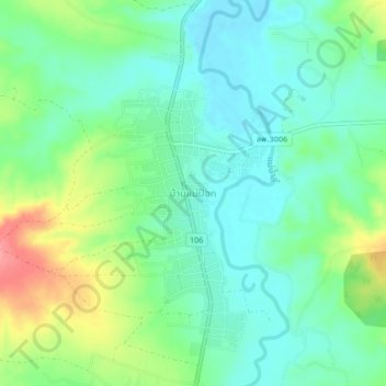 Ban Mae Pok topographic map, elevation, terrain