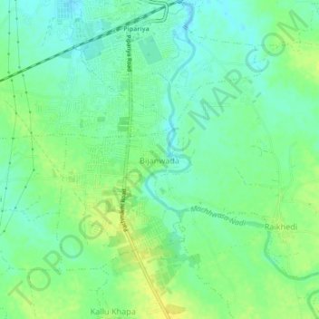 Bijanwada topographic map, elevation, terrain