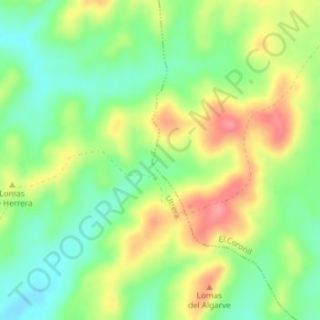 Los Algarves topographic map, elevation, terrain