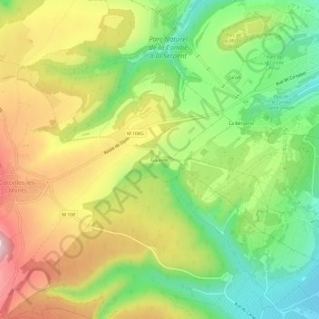 Gouville topographic map, elevation, terrain