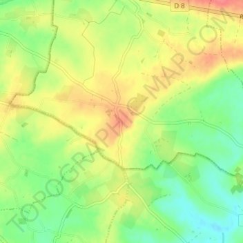 Saint-Cénery topographic map, elevation, terrain