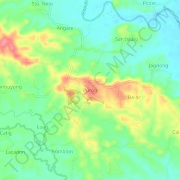 Purog topographic map, elevation, terrain