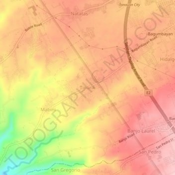 Tinurik topographic map, elevation, terrain