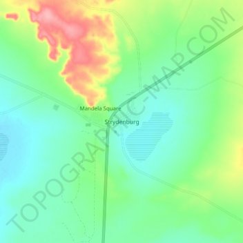 Strydenburg topographic map, elevation, terrain
