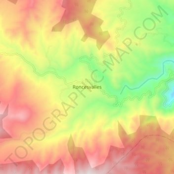 Roncesvalles topographic map, elevation, terrain