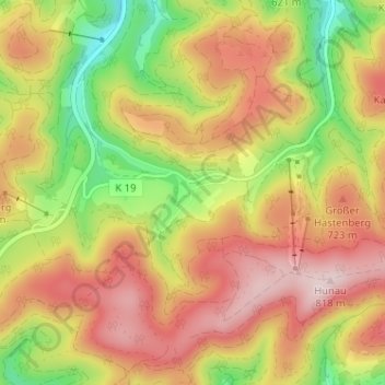 Osterwald topographic map, elevation, terrain
