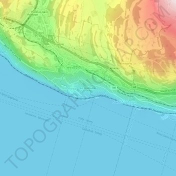 Le Monteiller topographic map, elevation, terrain