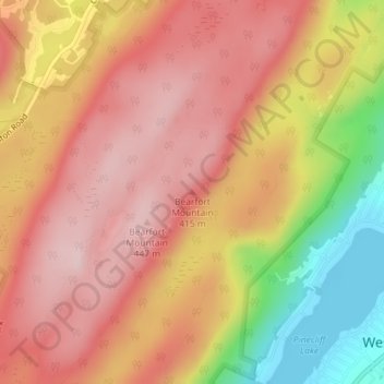 Bearfort Mountain topographic map, elevation, terrain