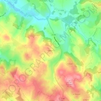 Chalaux topographic map, elevation, terrain