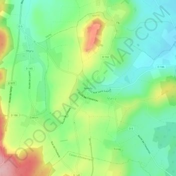 Remilly topographic map, elevation, terrain