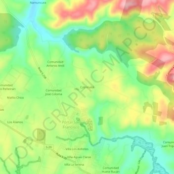 Catrimalal topographic map, elevation, terrain