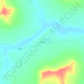Konkan topographic map, elevation, terrain