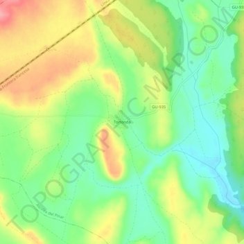 Tortonda topographic map, elevation, terrain