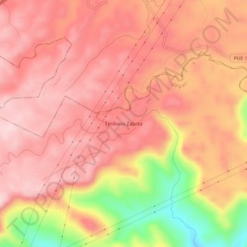 Emiliano Zapata topographic map, elevation, terrain