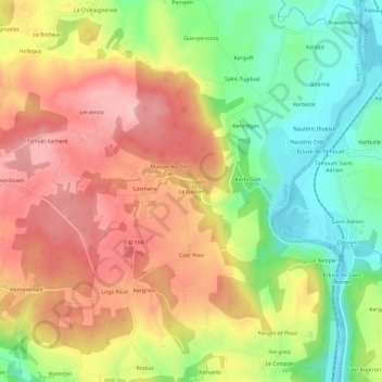 Le Goslen topographic map, elevation, terrain