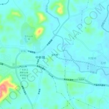 白苏塘 topographic map, elevation, terrain