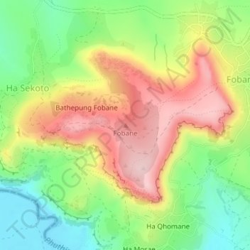 Fobane topographic map, elevation, terrain