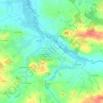 Lotissement du Verger topographic map, elevation, terrain