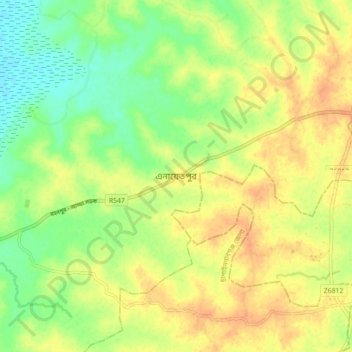 Enayetpur topographic map, elevation, terrain