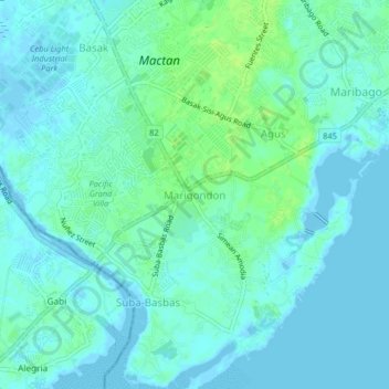 Marigondon topographic map, elevation, terrain