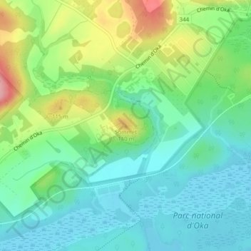 Sommet topographic map, elevation, terrain