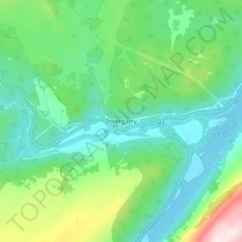 Invergarry topographic map, elevation, terrain