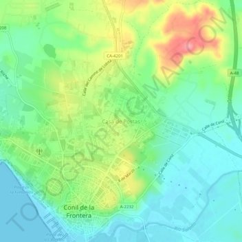 Casa de Postas topographic map, elevation, terrain