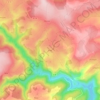 Surgit topographic map, elevation, terrain