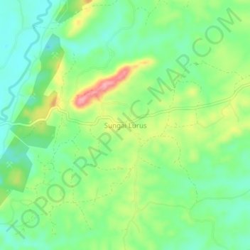 Sungai Lurus topographic map, elevation, terrain