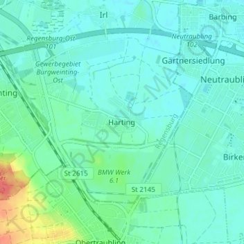Harting topographic map, elevation, terrain