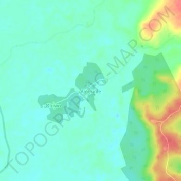 Ajegunle topographic map, elevation, terrain